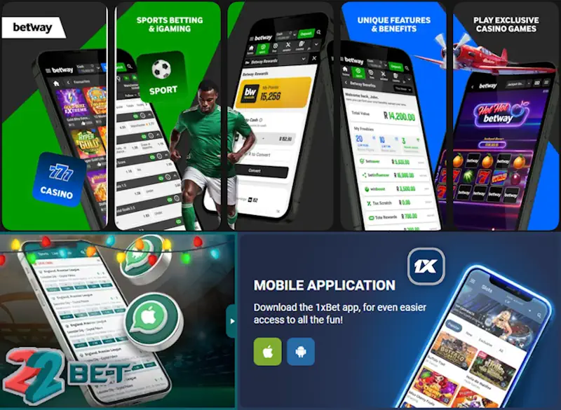 Apps 22Bet, 1xBet and Betway Screenshot